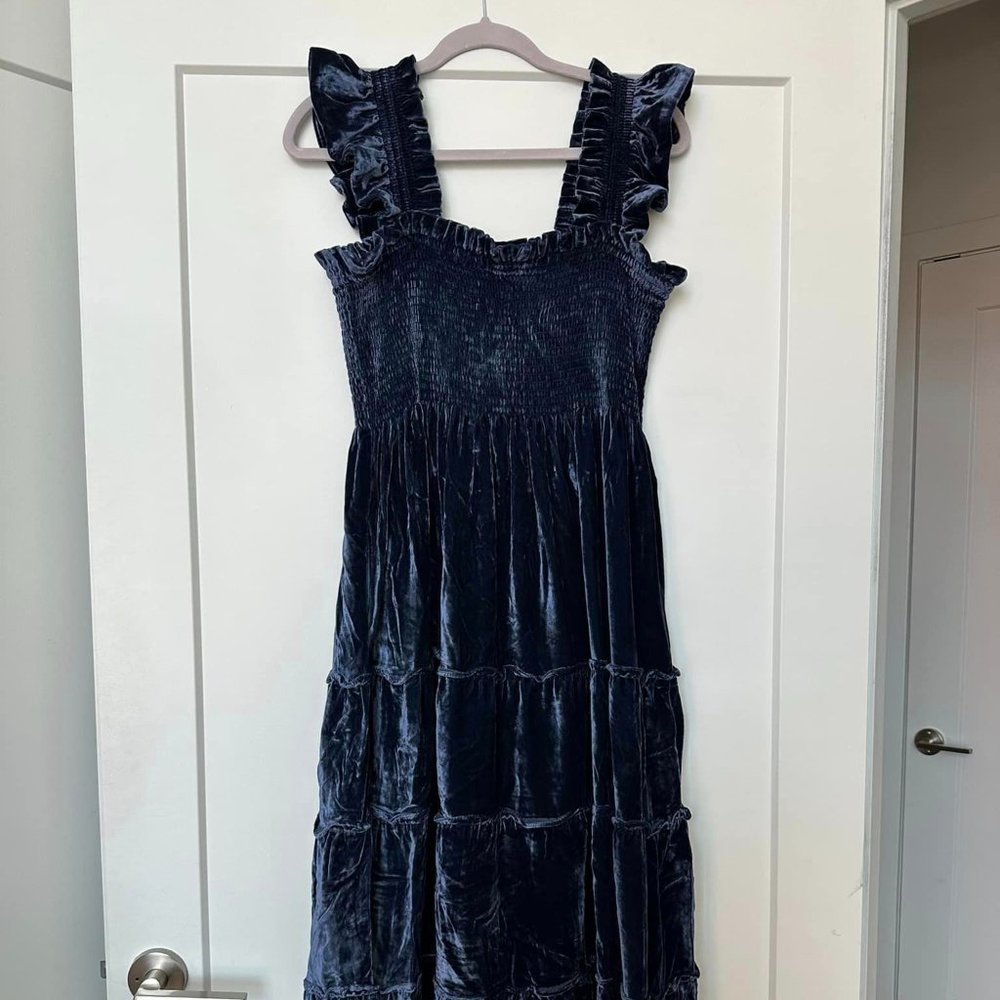 Hill House Home Navy Blue Velvet Ellie Nap Dress